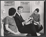 Bob Cummings [center] and unidentified others in the stage production The Wayward Stork
