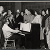 Scene from rehearsal for the stage production We Take the Town