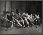 Donald Saddler [right] and unidentified others in rehearsal for the stage production We Take the Town