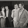 Kathleen Widdoes, Mike Kellin, Robert Preston and unidentified in rehearsal for the stage production We Take the Town