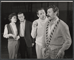 Kathleen Widdoes, Mike Kellin, Robert Preston and unidentified in rehearsal for the stage production We Take the Town