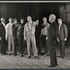 Robert Preston [center] and unidentified others in rehearsal for the stage production We Take the Town