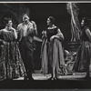 Robert Preston, Carmen Alavarez [center] and unidentified others in the stage production We Take the Town