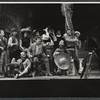 Robert Preston [center] and unidentified others in the stage production We Take the Town