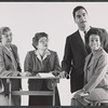 Marchette Chute [left], Earle Hyman [standing right], Vinie Burrows [seated right] and unidentified [with paper] in rehearsal for the stage production The Worlds of Shakespeare