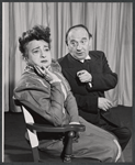 Celia Adler and Eli Mintz in the stage production A Worm in Horseradish