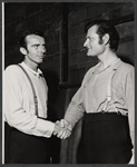Ralston Hill and Darrel Sandeen in the stage production The Young Abe Lincoln