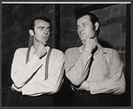 Ralston Hill and Darrel Sandeen in the stage production The Young Abe Lincoln