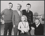 John Kander, Joseph Stein, Fred Ebb, Barbara Baxley and John Raitt in rehearsal for the 1968 tour of the stage production Zorba