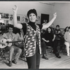 Chita Rivera [center] and unidentified others in rehearsal for the 1968 tour of the stage production Zorba