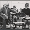 Harold Prince and unidentified others in rehearsal for the 1968 tour of the stage production Zorba