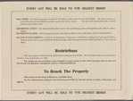 Absolute Auction Sale of the 329 Lots of the Estate of Bowie Dash on and adjacent to Broadway, between 236th and 240th St. and Spuyten Duyvil Parkway and 244th St.