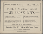 Public Auction Sale. 25 Bronx Lots