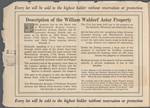 Trustees Sale of 1669 Lots to be sold by order of The Farmers Loan & Trust Co. as Trustees under Trust created by William Waldorf Astor at Absolute and Peremptory Auction Sale