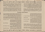 Trustees Sale of 1669 Lots to be sold by order of The Farmers Loan & Trust Co. as Trustees under Trust created by William Waldorf Astor at Absolute and Peremptory Auction Sale