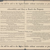 Trustees Sale of 1669 Lots to be sold by order of The Farmers Loan & Trust Co. as Trustees under Trust created by William Waldorf Astor at Absolute and Peremptory Auction Sale