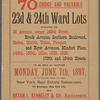 Maps of 70 Choice and Valuable 23d & 24th Ward Lots situated on 3d Avenue, corner 188th Street, Brook Avenue, Southern Boulevard, Boston, Morris, Union, Prospect and Ryer Avenues, Minford Place, 149th, 150th, 151st, 152d, 162d, 170th and 184th Streets. To be sold at auction.