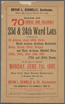 Maps of 70 Choice and Valuable 23d & 24th Ward Lots situated on 3d Avenue, corner 188th Street, Brook Avenue, Southern Boulevard, Boston, Morris, Union, Prospect and Ryer Avenues, Minford Place, 149th, 150th, 151st, 152d, 162d, 170th and 184th Streets. To be sold at auction.