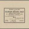 To-Day is the Day of the Claflin Estate Sale. Absolute Public Auction, 471 University Heights Lots.