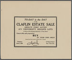 To-Day is the Day of the Claflin Estate Sale. Absolute Public Auction, 471 University Heights Lots.