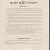 Absolute Sale at Public Auction by order of the Upland Realty Company