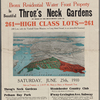 Auction Sale of Bronx Residential Water Front Property in beautiful Throg's Neck Gardens by order of the Bruce-Brown Land Co. 261 High Class Lots (40 Lots, with the Turnbull Estate Mansion, on Long Island Sound, in an unexcelled location.)