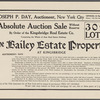 Absolute Sale without reserve By Order of the Kingsbridge Real Estate Co. comprising the Whole of their Real Estate Holdings. The Bailey Estate Property at Kingsbridge.. 305 Lots. [Catalog No. 522]