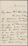 Bright, Mrs Elizabeth, ALS, to SAPH. Thursday [n.d.]. 
