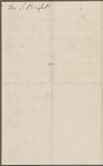 Bright, Mrs Elizabeth, ALS, to SAPH. Thursday [n.d.]. 