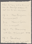 Bright, Mrs Elizabeth, ALS, to SAPH. Friday [n.d.]. 
