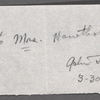 [Bright, Henry A.], AL, to SAPH. Mar. 29, [1867?]. [Previously, Nathaniel Hawthorne recipient]
