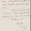 F[ields], J. T., ALS, to SAPH.  Jan. 8, 1865.