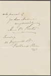 Procter, Anne B[enson Skepper], ALS to SAPH. [n.d.].