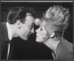 Edward Woodward and Tammy Grimes in rehearsal for the stage production Rattle of a Simple Man