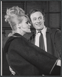 Tammy Grimes and Edward Woodward in rehearsal for the stage production Rattle of a Simple Man