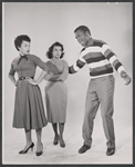 Diana Sands, Ruby Dee and Sidney Poitier in studio portrait from the original 1959 Broadway production of A Raisin in the Sun