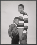 Glynn Turman and Sidney Poitier in studio portrait for the original 1959 Broadway production of A Raisin in the Sun
