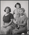 Claudia McNeil, Ruby Dee, and Beah Richards in studio portrait for the original 1959 Broadway production of A Raisin in the Sun