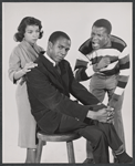 Ruby Dee, Louis Gossett and Sidney Poitier in studio portrait for the stage production A Raisin in the Sun