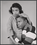 Ruby Dee and Sidney Poitier in studio portrait for the original 1959 Broadway production of A Raisin in the Sun