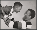 Glynn Turman and Sidney Poitier in studio portrait from the original 1959 Broadway production of A Raisin in the Sun