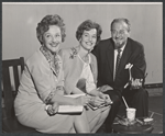 Joyce Redman, Constance Cummings and John Emery in rehearsal for the stage production Rape of the Belt