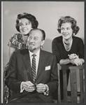 Hilda Brawner, John Emery and Avis Scott in rehearsal for the stage production Rape of the Belt