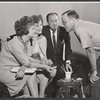 Joyce Redman, Constance Cummings, John Emery and Albert Marre in rehearsal for the stage production Rape of the Belt