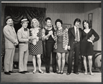 Bernard Sauer, Pesach Burstein, Lillian Lux, Gene Barrett, David Carey and unidentified others in the stage production The Rebbetzin from Israel