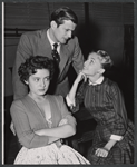 Christina Gillespie, John Merivale and Anna Massey in rehearsal for the stage production The Reluctant Debutante