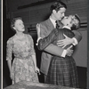 Adrianne Allen, John Merivale and Anna Massey in rehearsal for the stage production The Reluctant Debutante