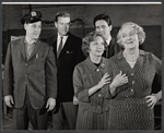 Mark Dawson, Adam Kennedy, Thomas Connolly, Dorothy Stickney and Ruth Donnelly in rehearsal for the stage production The Riot Act
