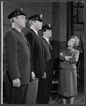 Mark Dawson, Adam Kennedy, Thomas Connolly and Dorothy Stickney in rehearsal for the stage production The Riot Act