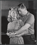 Sylvia Miles and Mark Dawson in rehearsal for the stage production The Riot Act